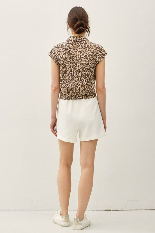 Selena Leopard Tie Top