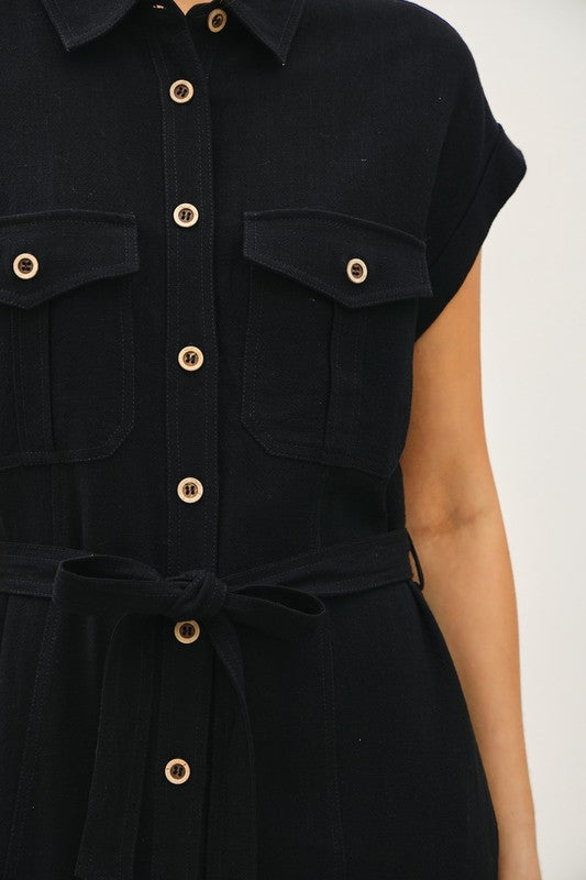 Nova Linen Blend Shirtdress