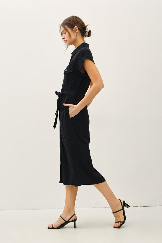 Nova Linen Blend Shirtdress