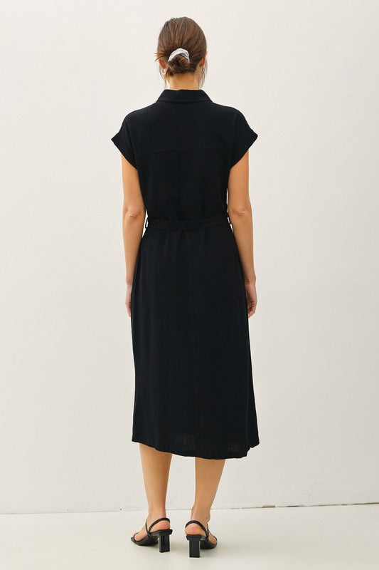 Nova Linen Blend Shirtdress