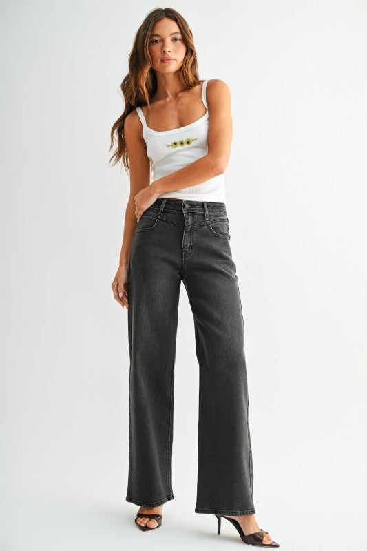Bo Black Wash Straight Jeans