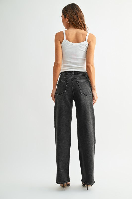 Bo Black Wash Straight Jeans