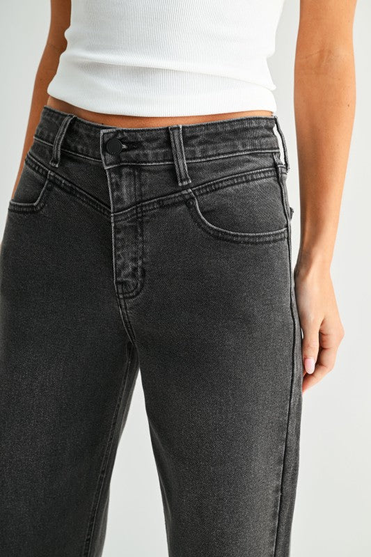 Bo Black Wash Straight Jeans