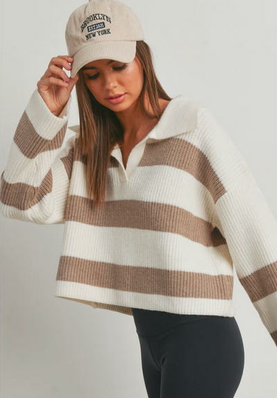 Ella Stripe Collared Sweater