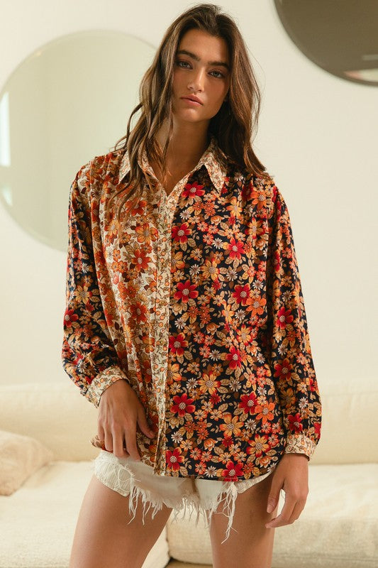 Stevie Floral Contrast Blouse