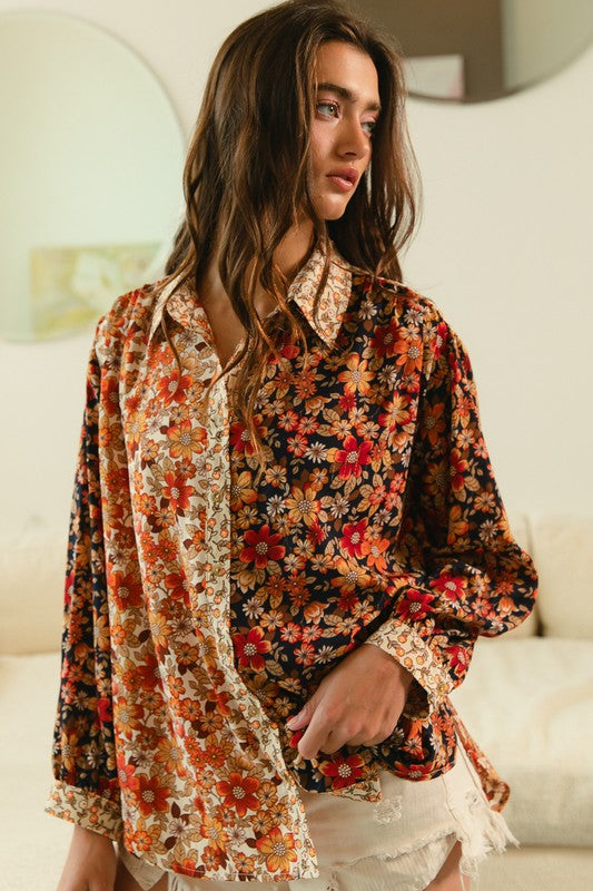 Stevie Floral Contrast Blouse