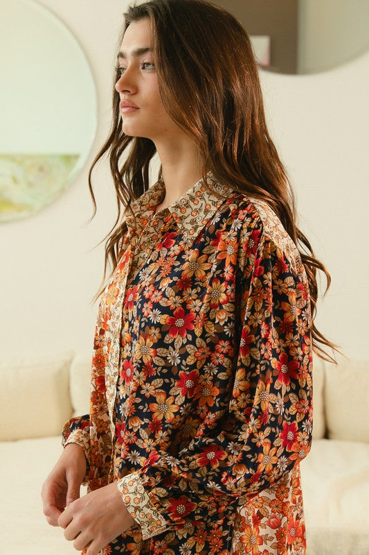 Stevie Floral Contrast Blouse