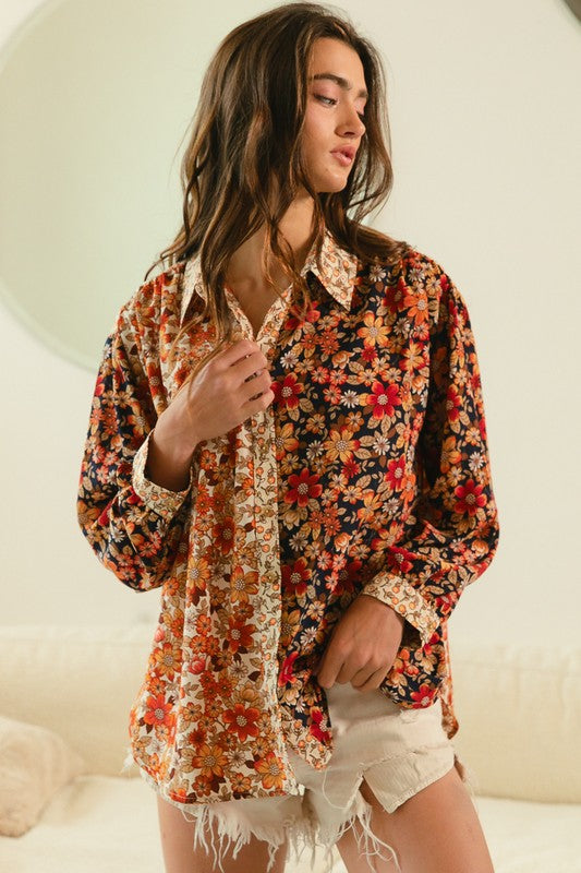 Stevie Floral Contrast Blouse