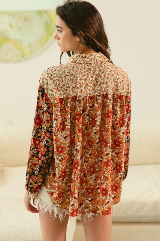 Stevie Floral Contrast Blouse