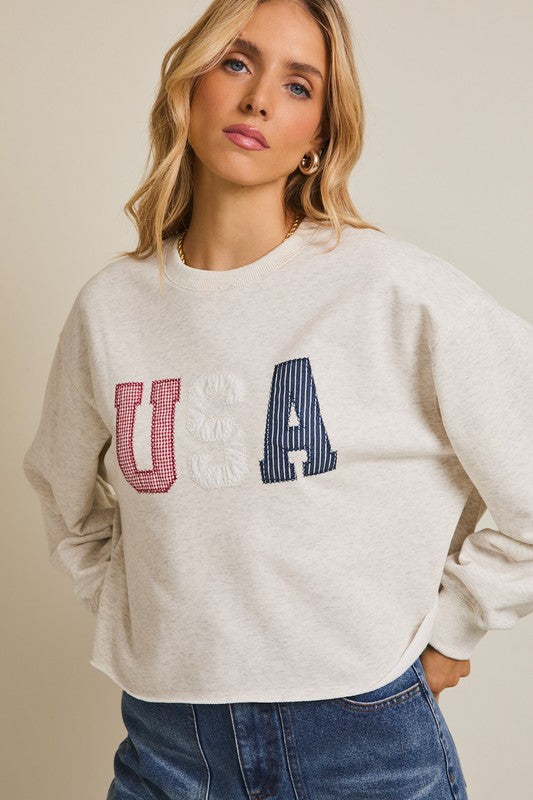 USA Crew Embroidered Sweatshirt