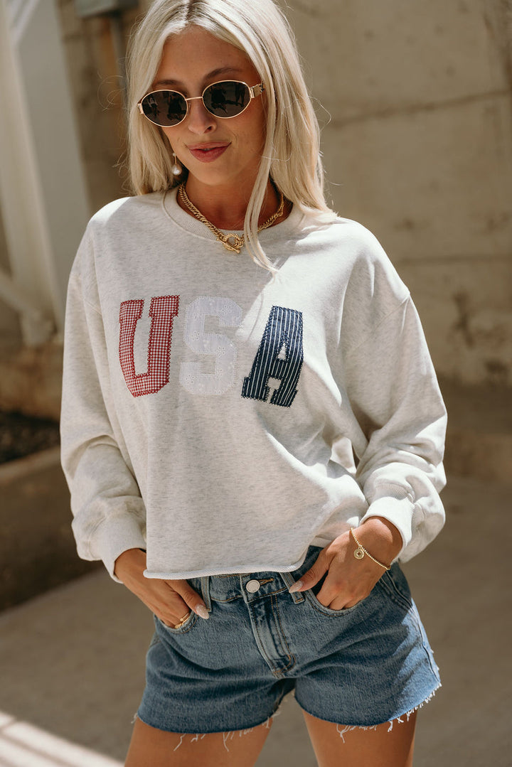 USA Crew Embroidered Sweatshirt