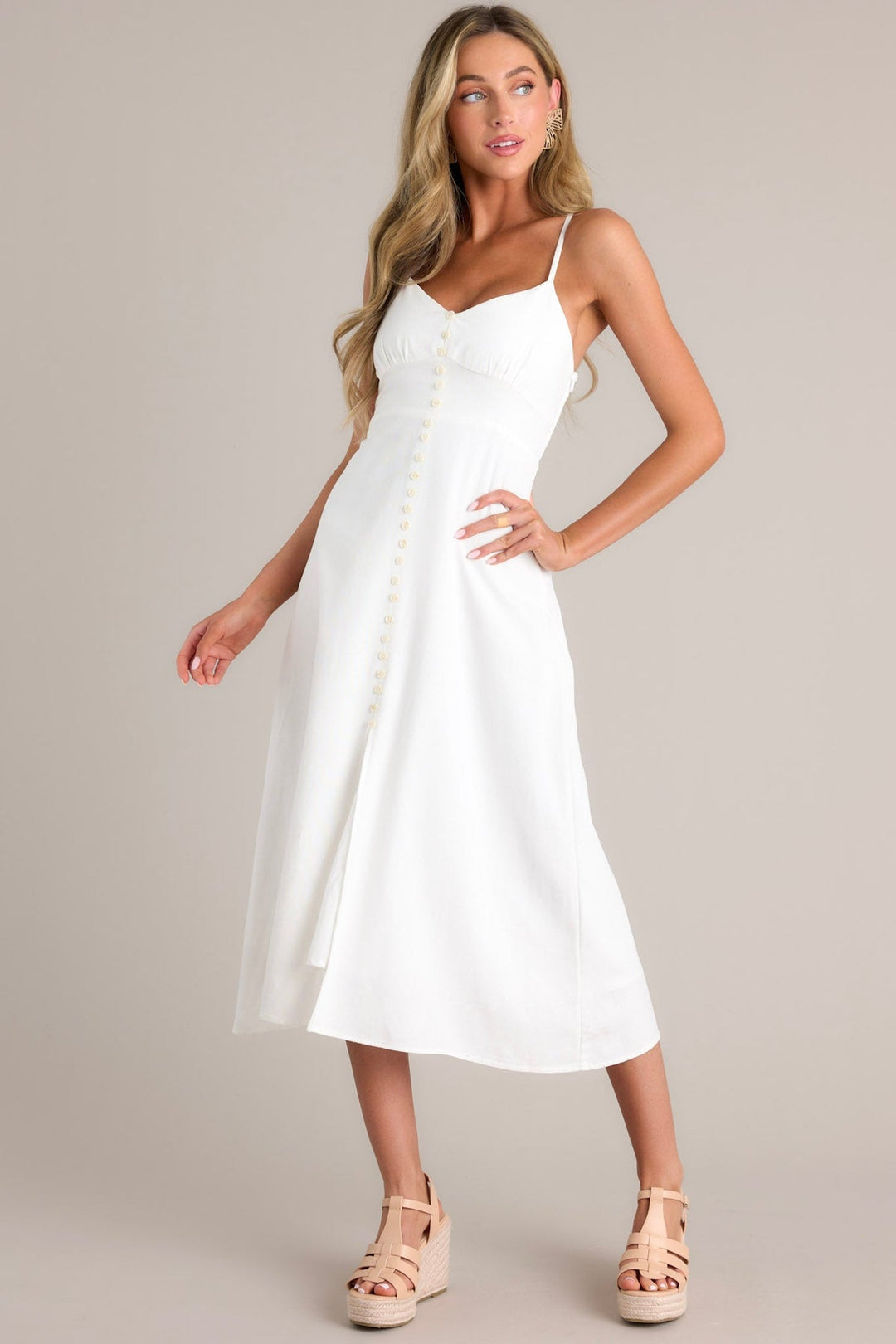 Carolina Breeze Ivory Midi Dress