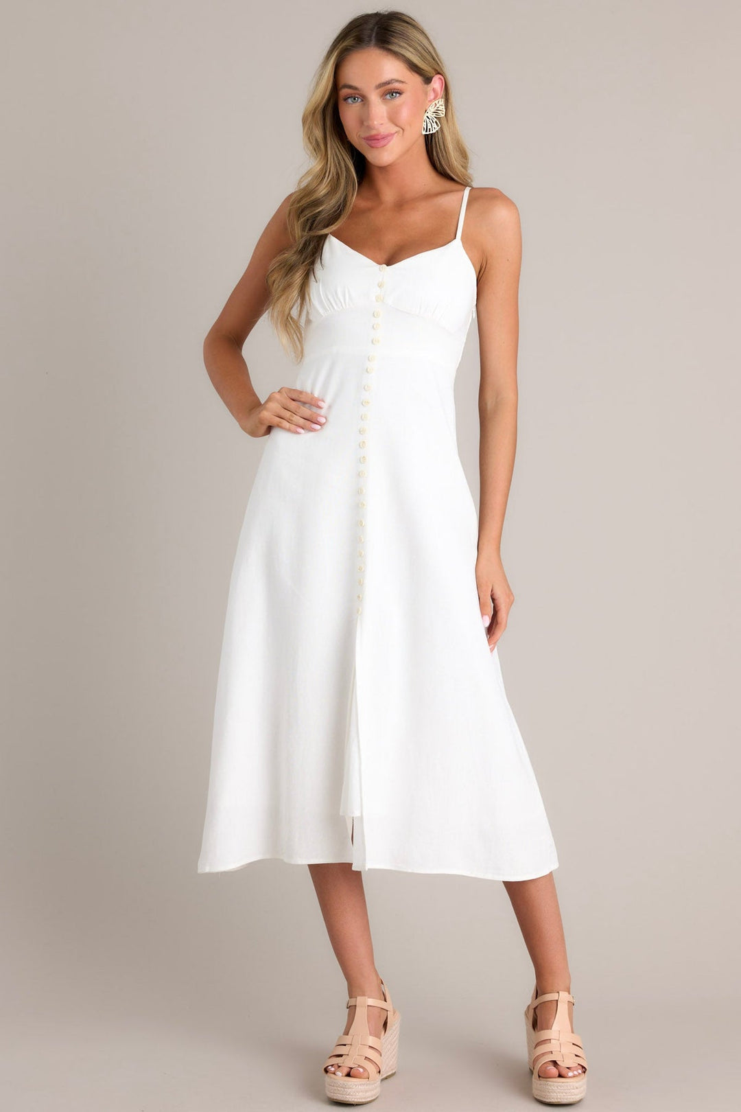 Carolina Breeze Ivory Midi Dress