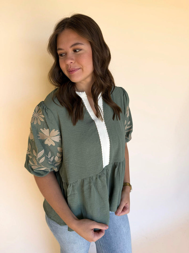 Bellamy Peplum EmbroideredTop