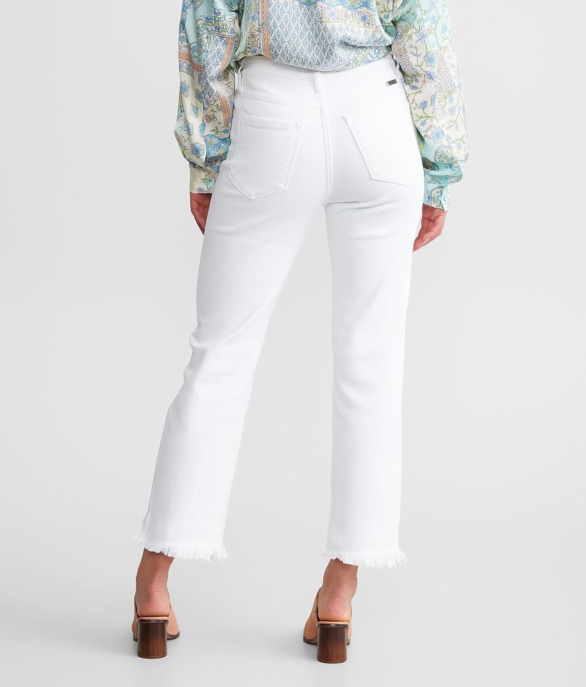 White Crop Straight Jeans by KanCan