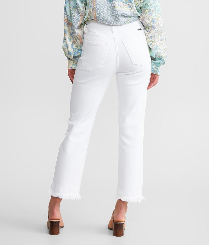 White Crop Straight Jeans by KanCan