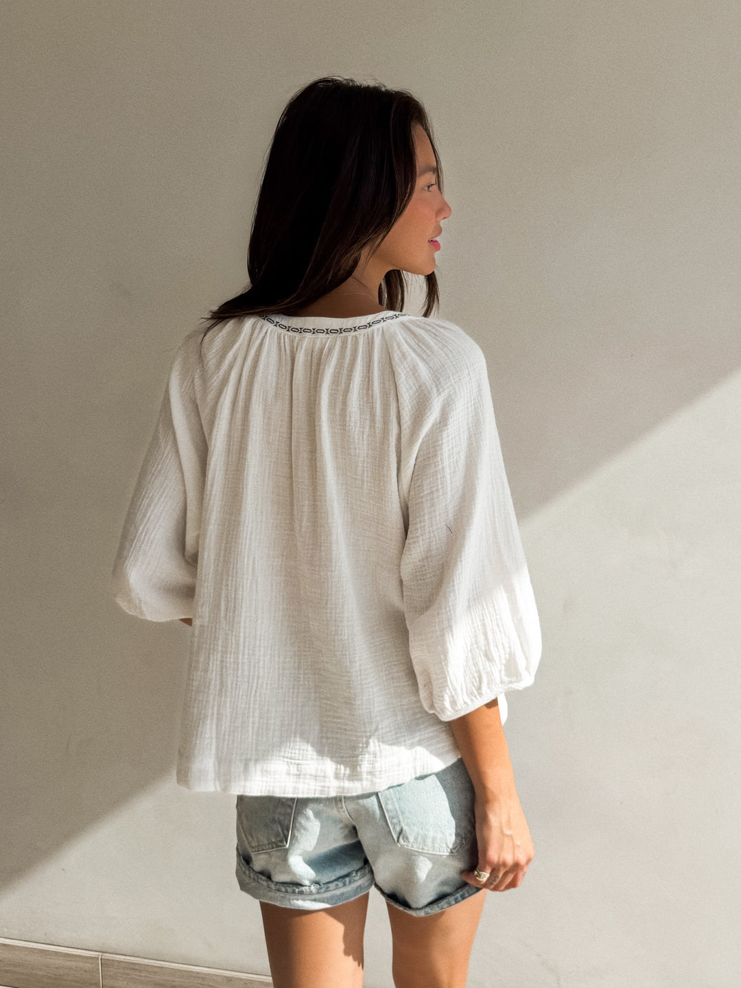 Avery Embroidered Top restock