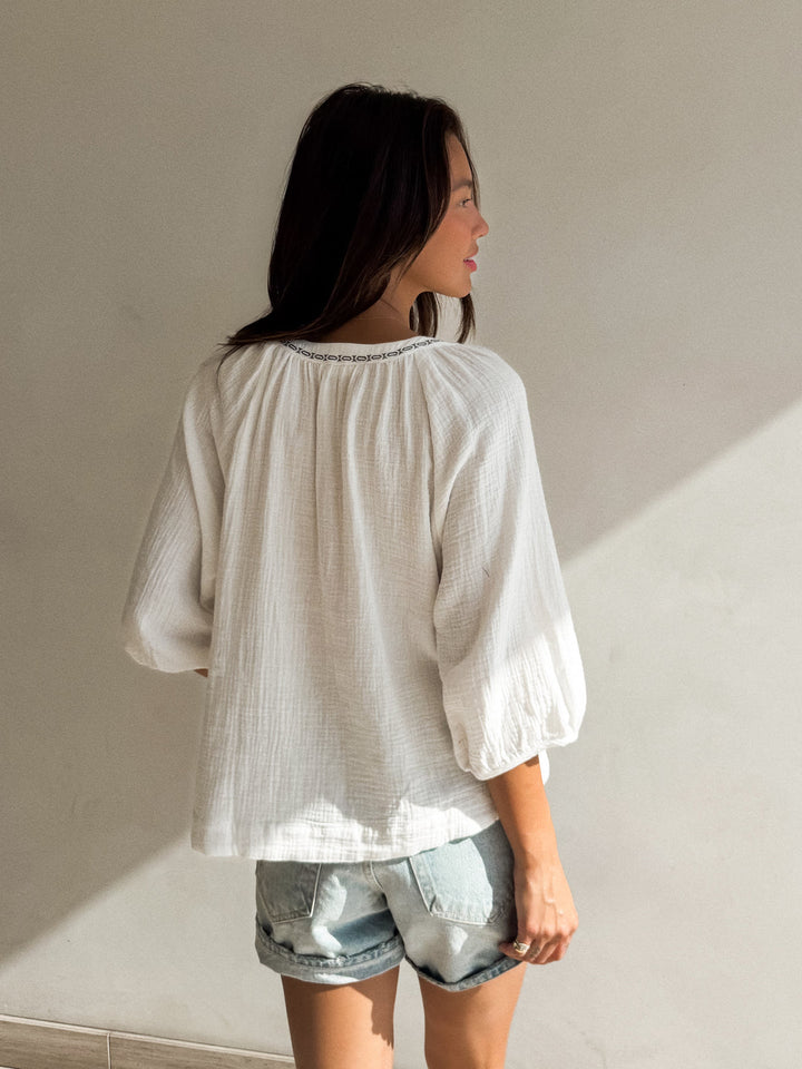 Avery Embroidered Top restock