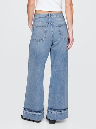 Marina Wide Leg Detail Cuff Jeans