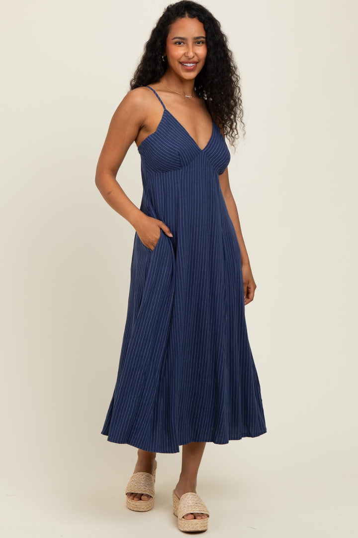 Coastal Charm Linen Midi Dress