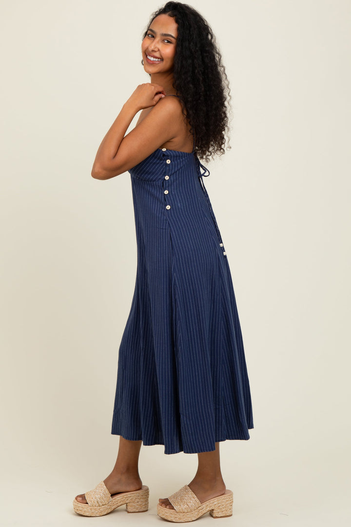 Coastal Charm Linen Midi Dress