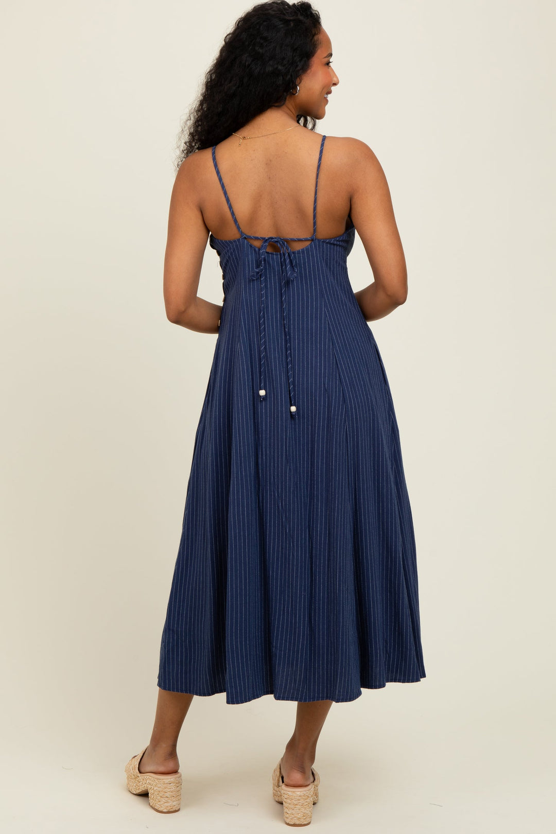 Coastal Charm Linen Midi Dress