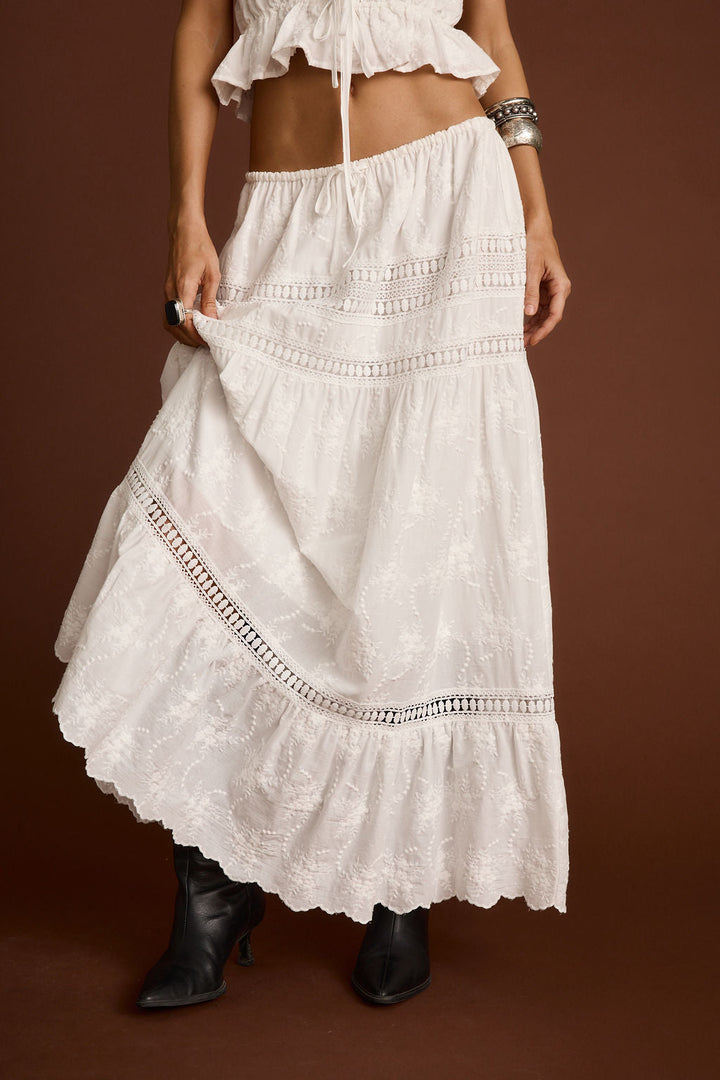 Isla Embroidered Top + Maxi Skirt Set