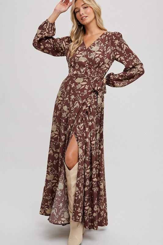 Fall Romance Wrap Maxi Dress