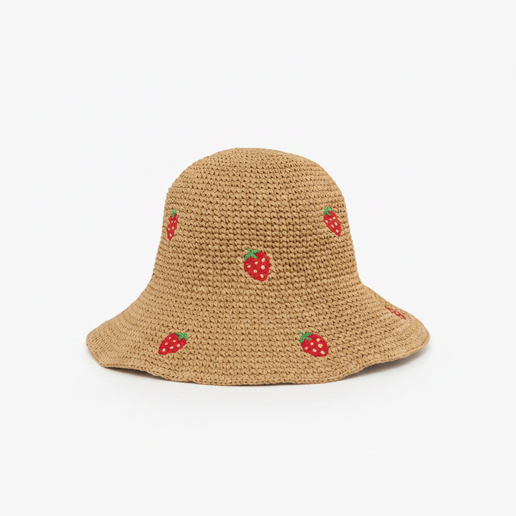 Strawberry Crochet Embroidered Bucket Hat