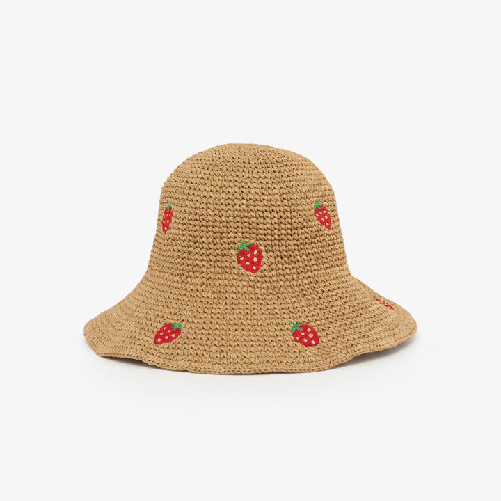 Strawberry Crochet Embroidered Bucket Hat