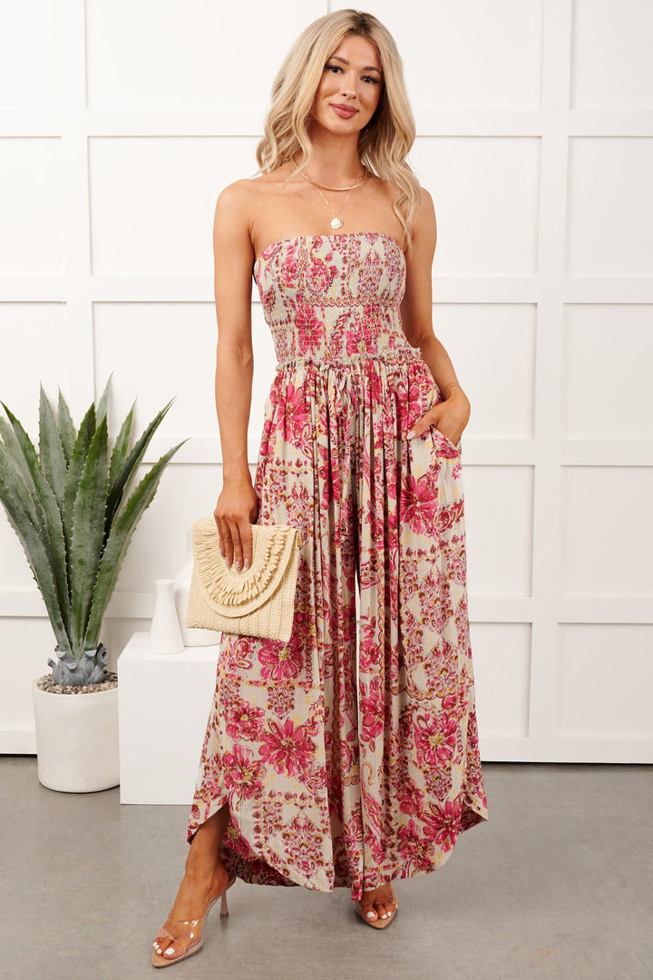 Boho Breeze Strapless Jumpsuit