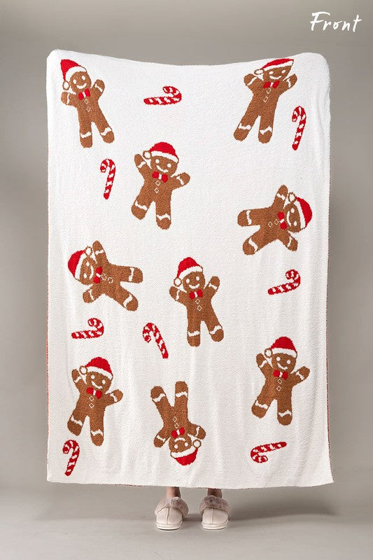 Gingerbread Plush Throw Blanket