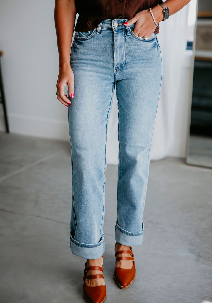 On Repeat Judy Blue Straight Jeans