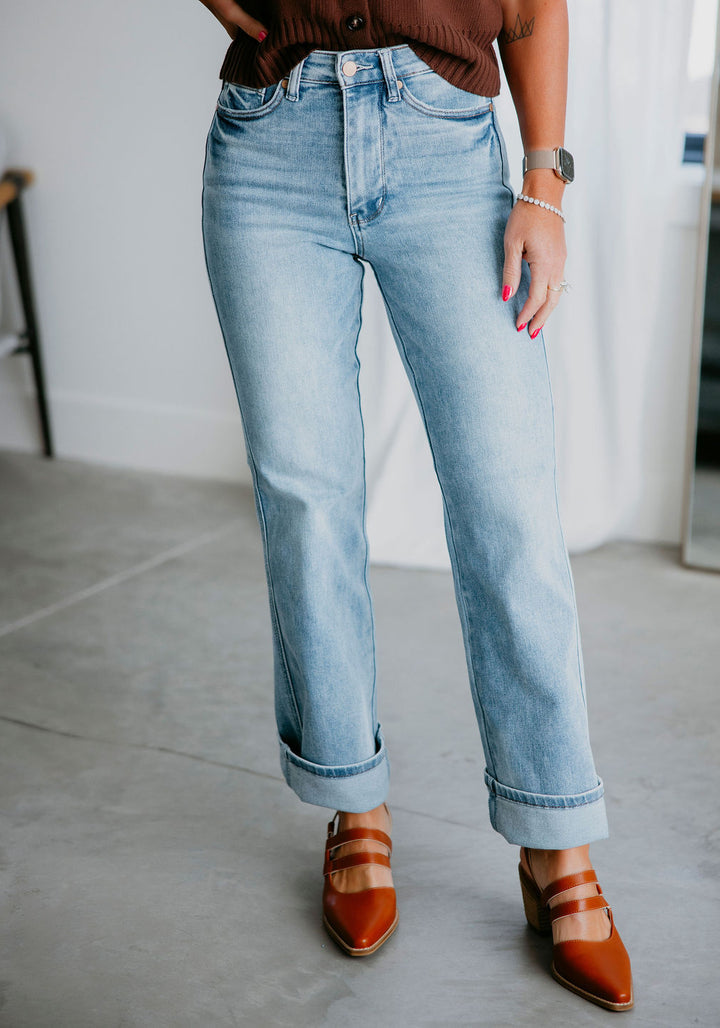 On Repeat Judy Blue Straight Jeans