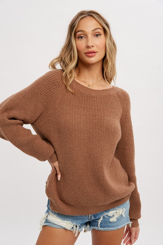 Emilee Crochet Crossback Sweater