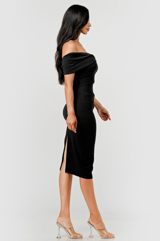 Bardot Off The Shoulder Midi Dress