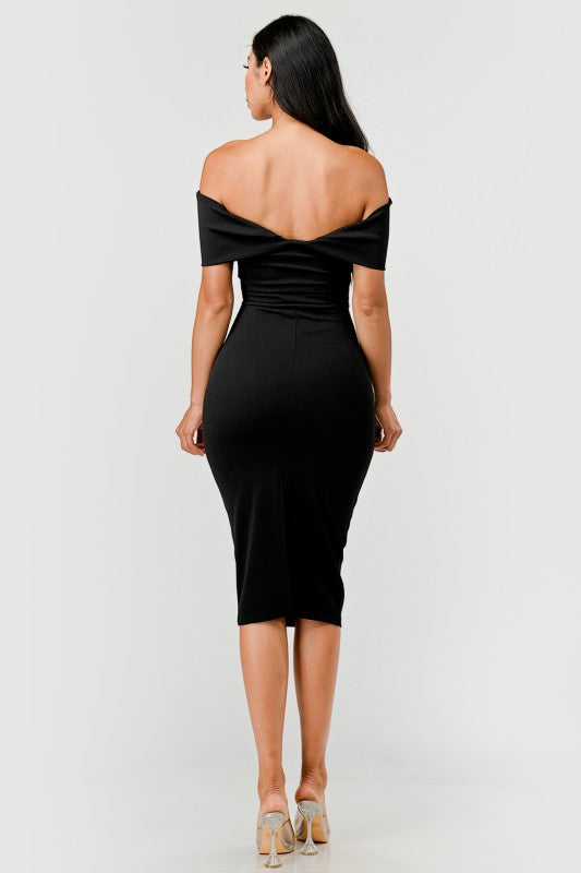 Bardot Off The Shoulder Midi Dress