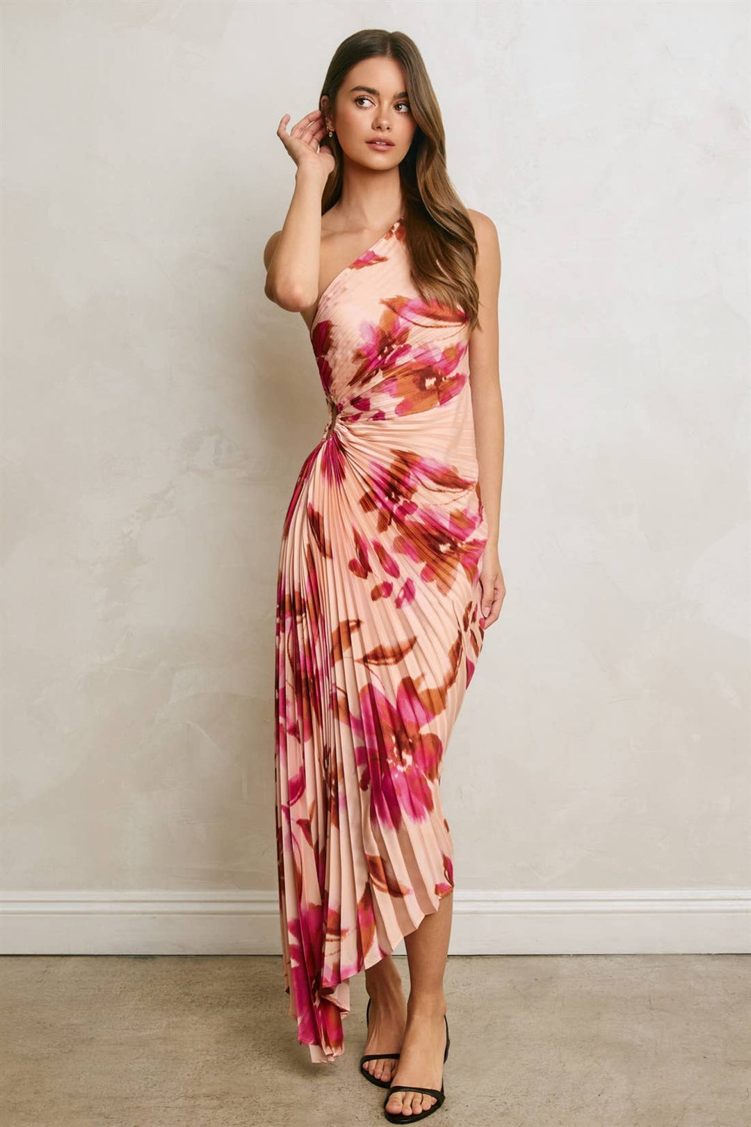 Rose’ Bloom One Shoulder Dress