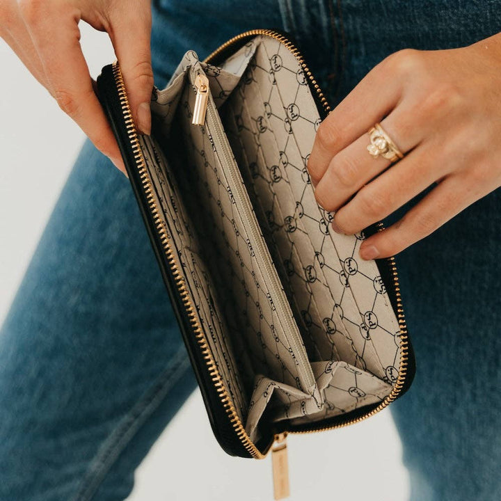 Lenni Large Zip Woven Wallet (4 Colors)