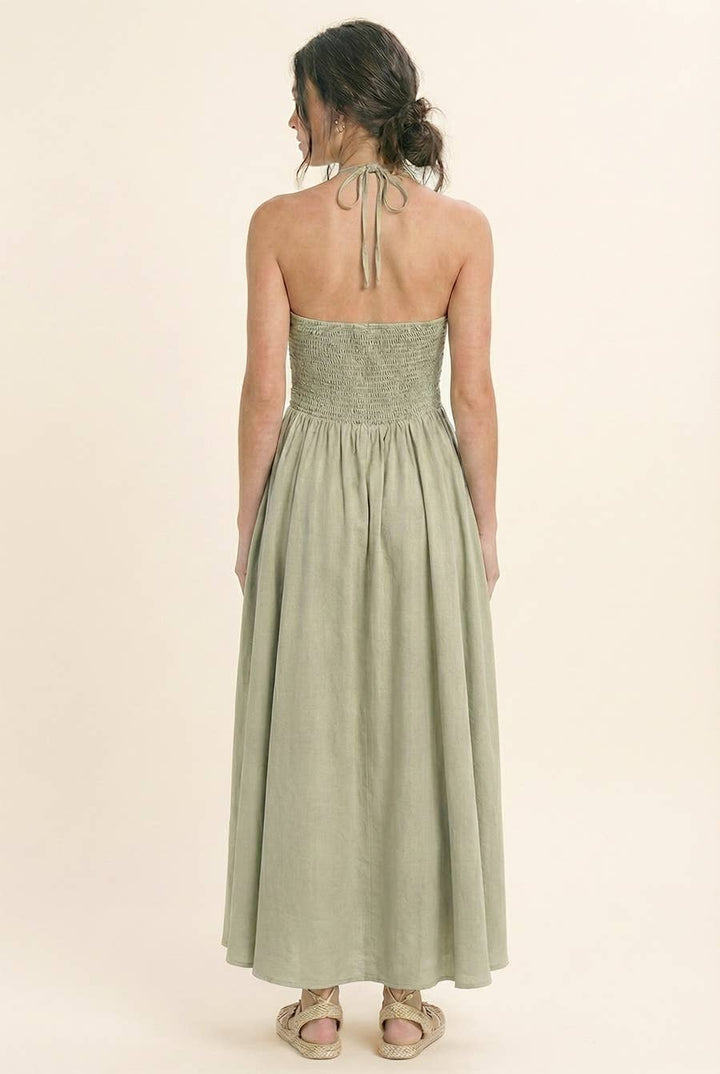 Indio Halter Neck Midi Dress