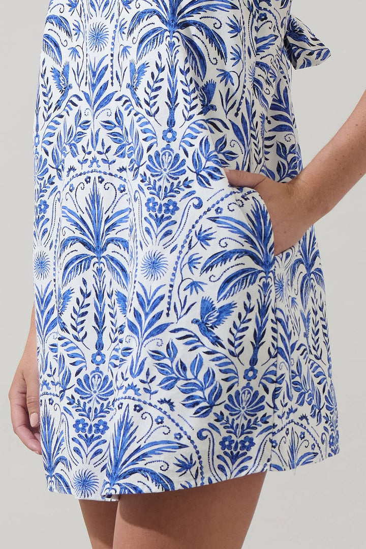 Romina Tropical Halter Mini Dress