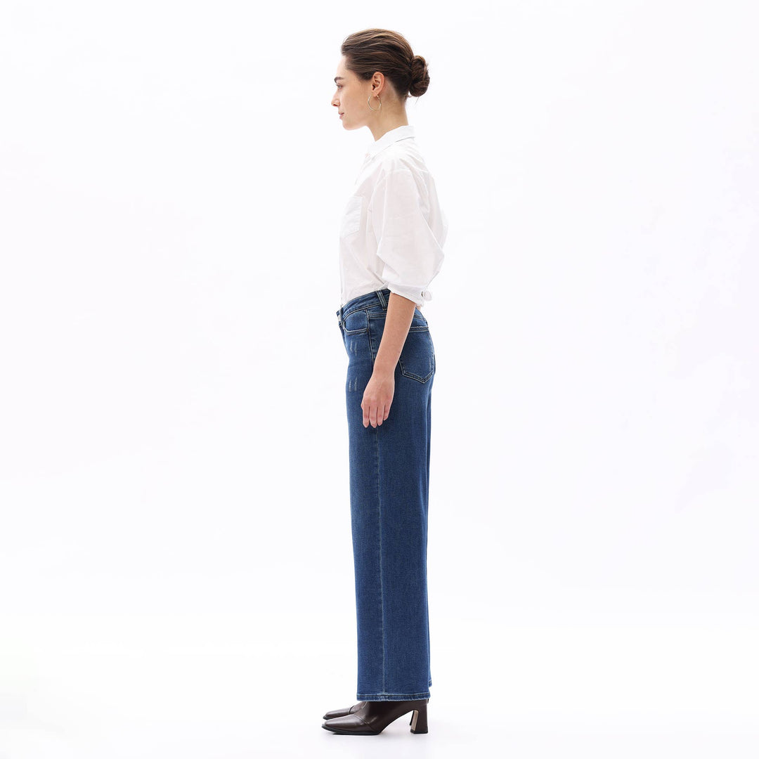 Rowanne Mid-Rise Wide Leg Jeans