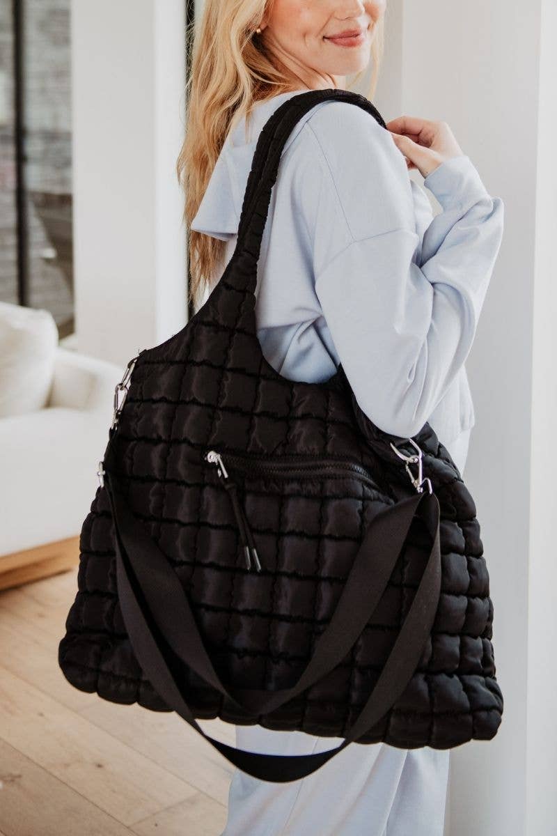 On The Go Large Quilted Puffer Bag