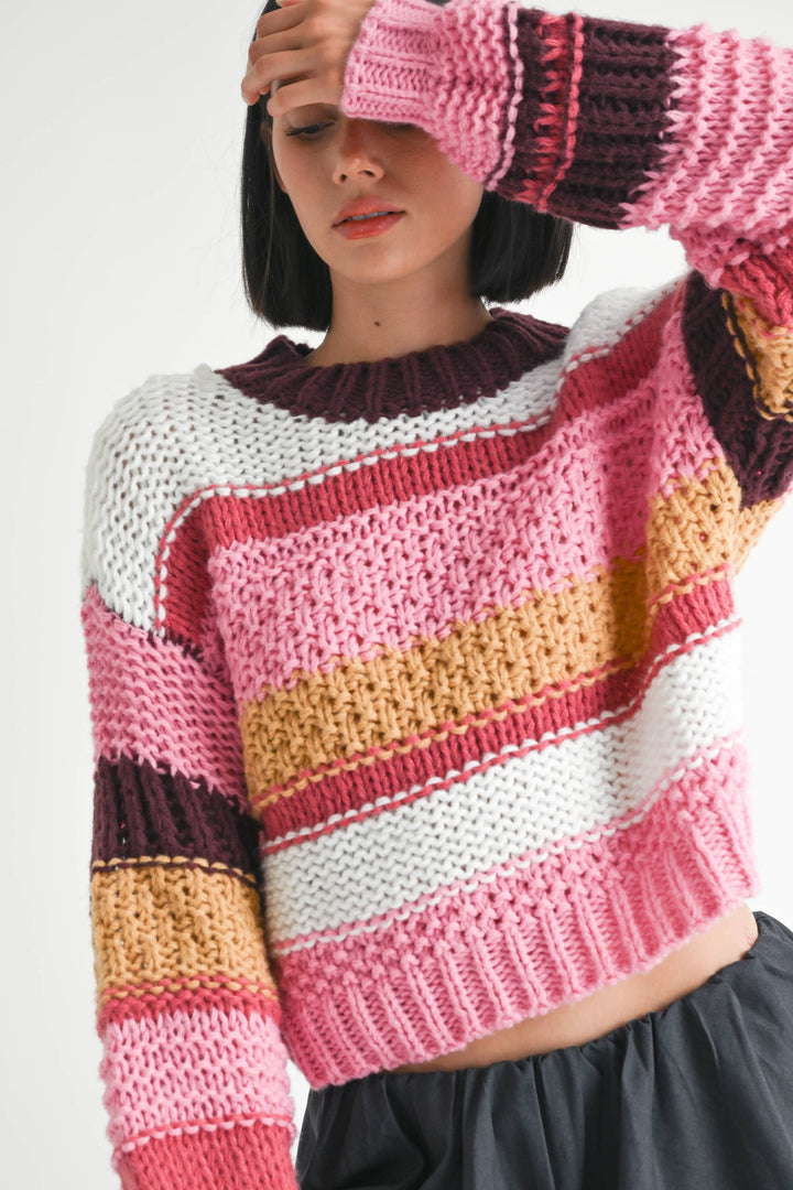 Ashlynn Stripe Hand Knit Sweater