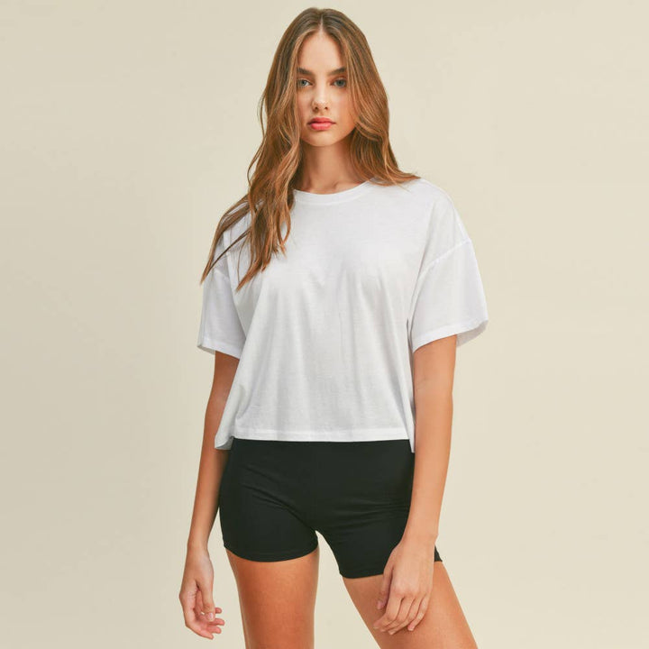 Crew Boxy White Tee