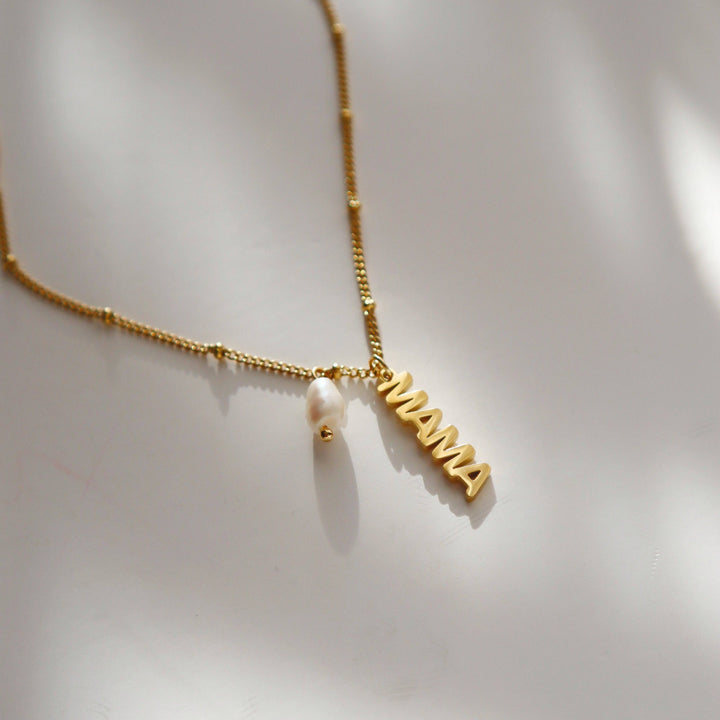 MAMA Pearl Charm Necklace