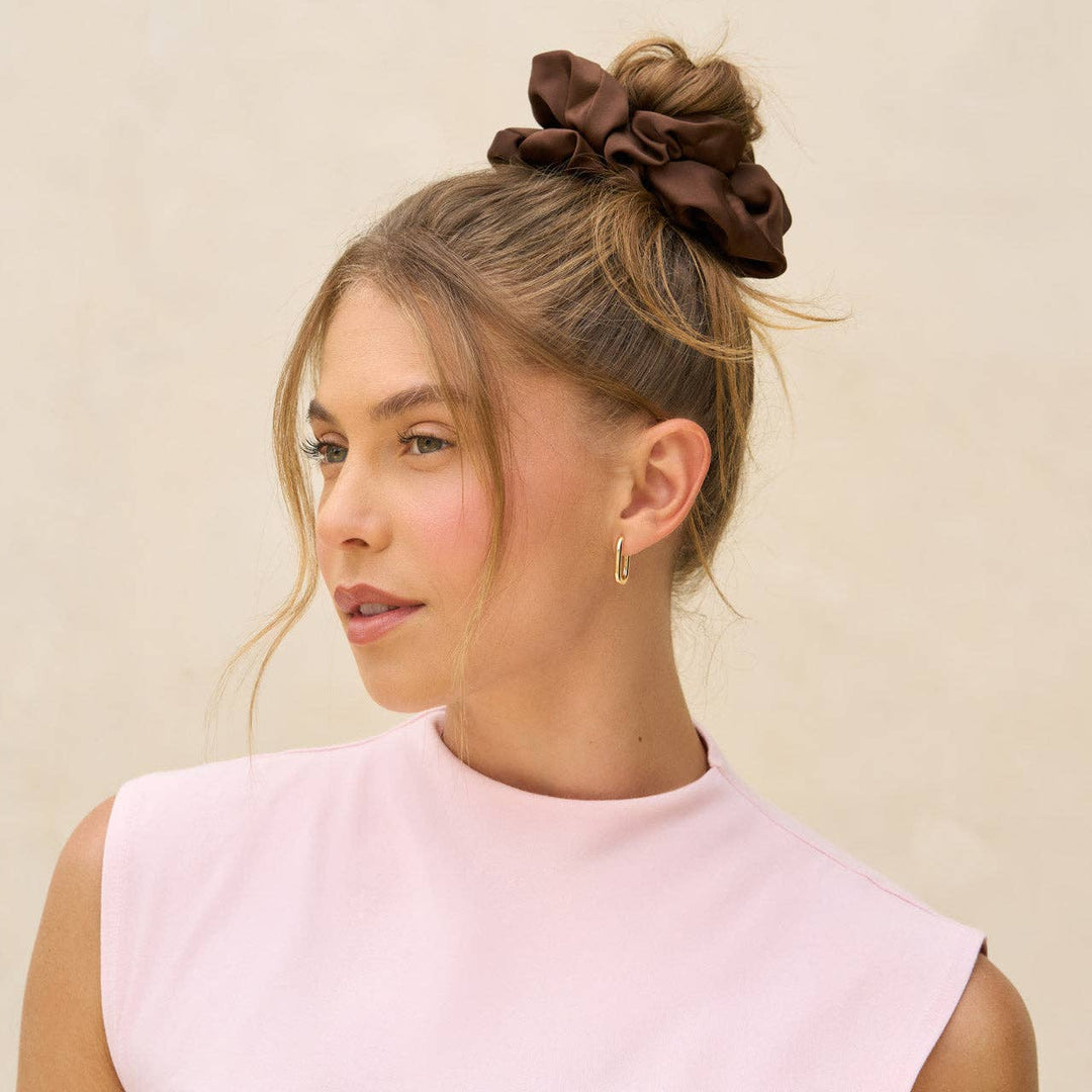 Black &amp; Chocolate Oversized Scrunchies
