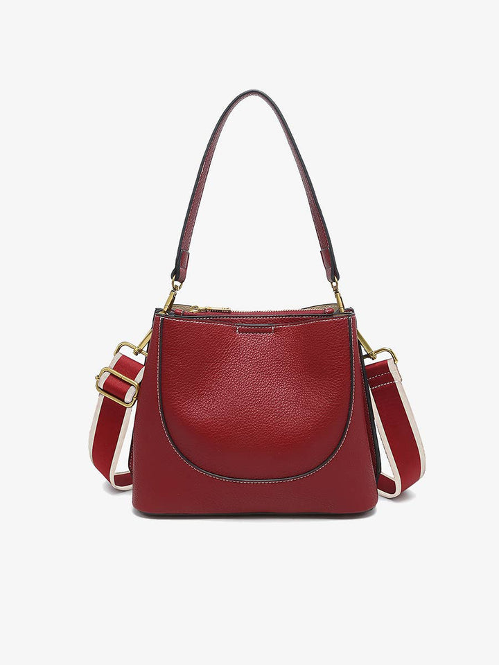 Corinna Bucket Bag w/ Two-Toned Canvas Guitar Strap