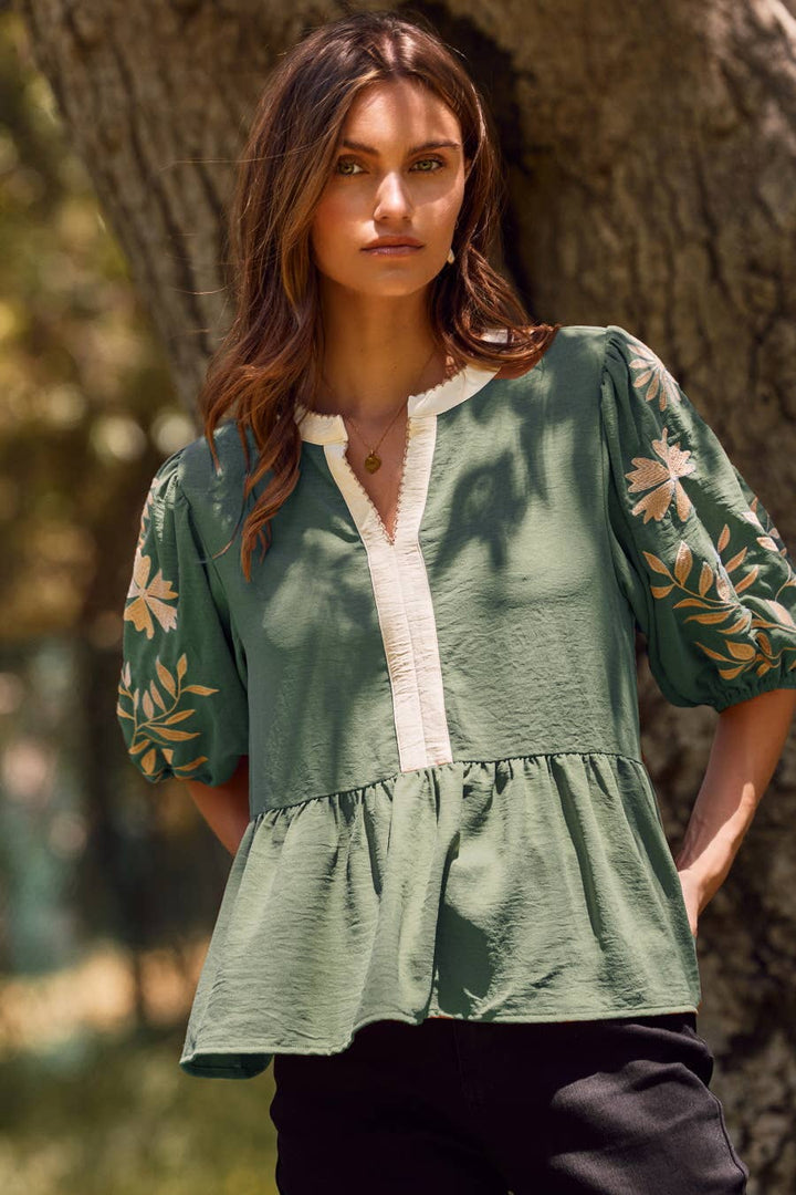 Bellamy Peplum EmbroideredTop