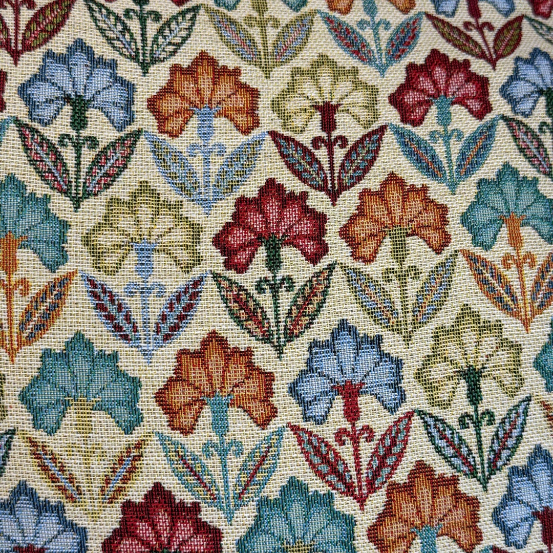 Floral Jacquard Zippered Tote Bag